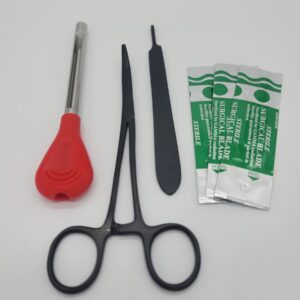 Lab tools; forceps, scalpel and blades