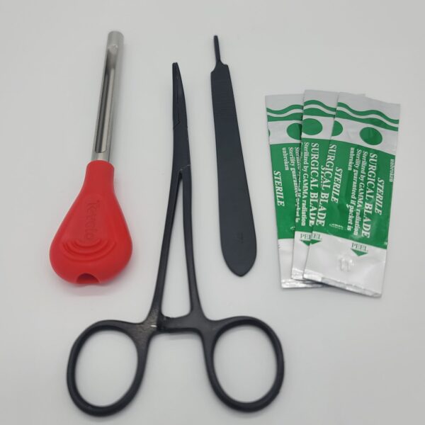 Lab tools; forceps, scalpel and blades