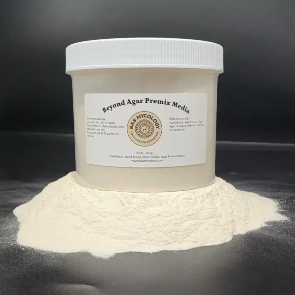 Beyond Agar premix media one pound container with label