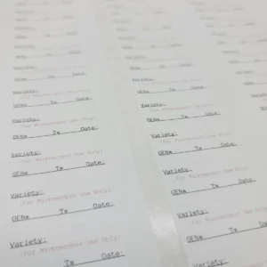 Genetic Tracking Label sheet