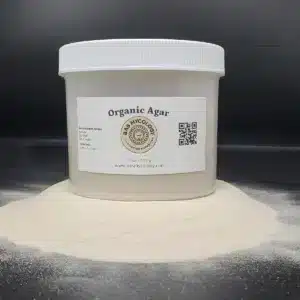 Organic Agar for lab media use premix media one pound container with label