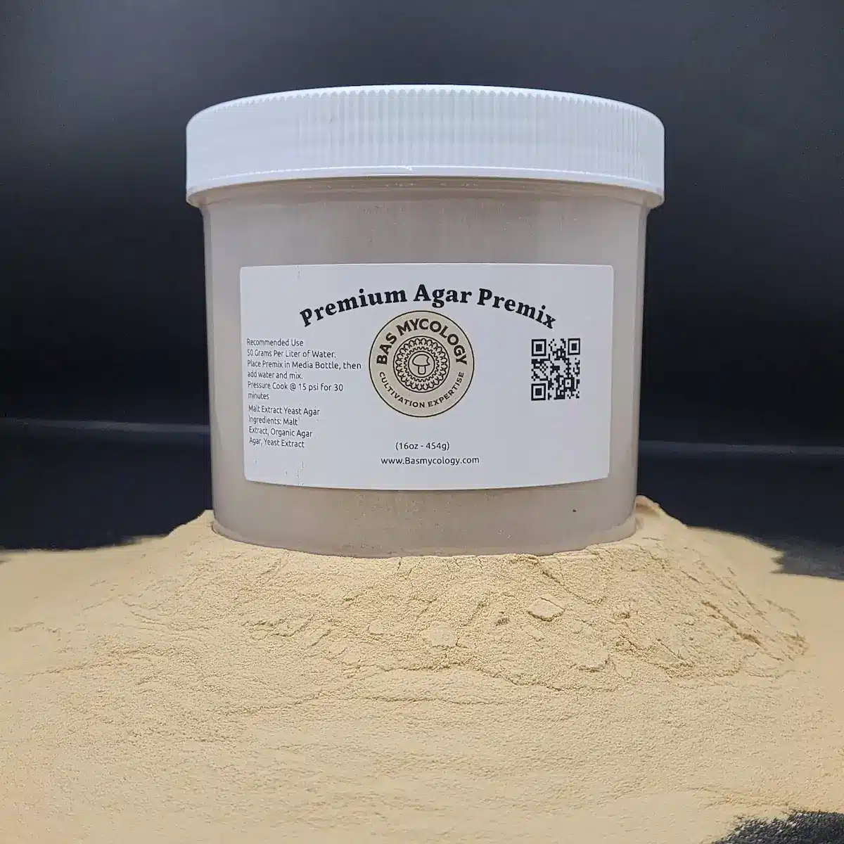 Premium Malt Agar Premix. premix media one pound container with label