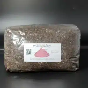 Mushroom cultivation substrate. Coconut coir, vermiculite, manure and gypsum.