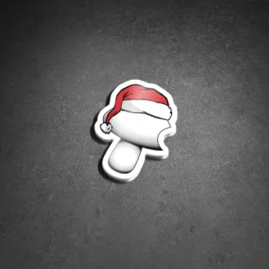 Bas Mycology Christmas Sticker, logo with Santa hat.