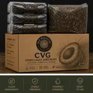 CVG sterile bulk substrate 3lb grow bags for mushroom cultivation
